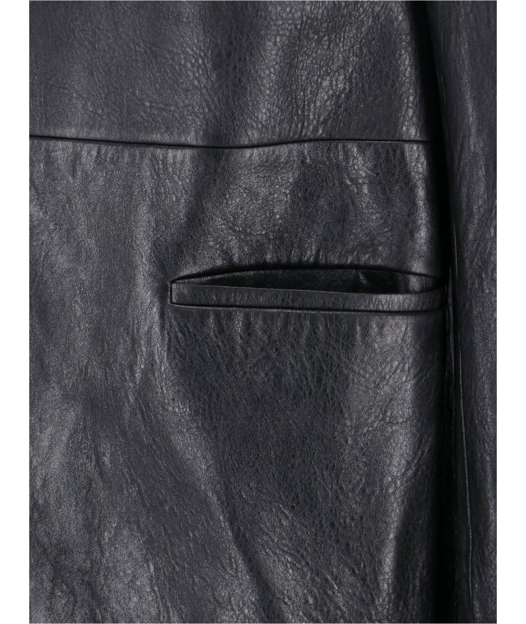 RICK OWENS Черный кожаный пиджак, фото 4