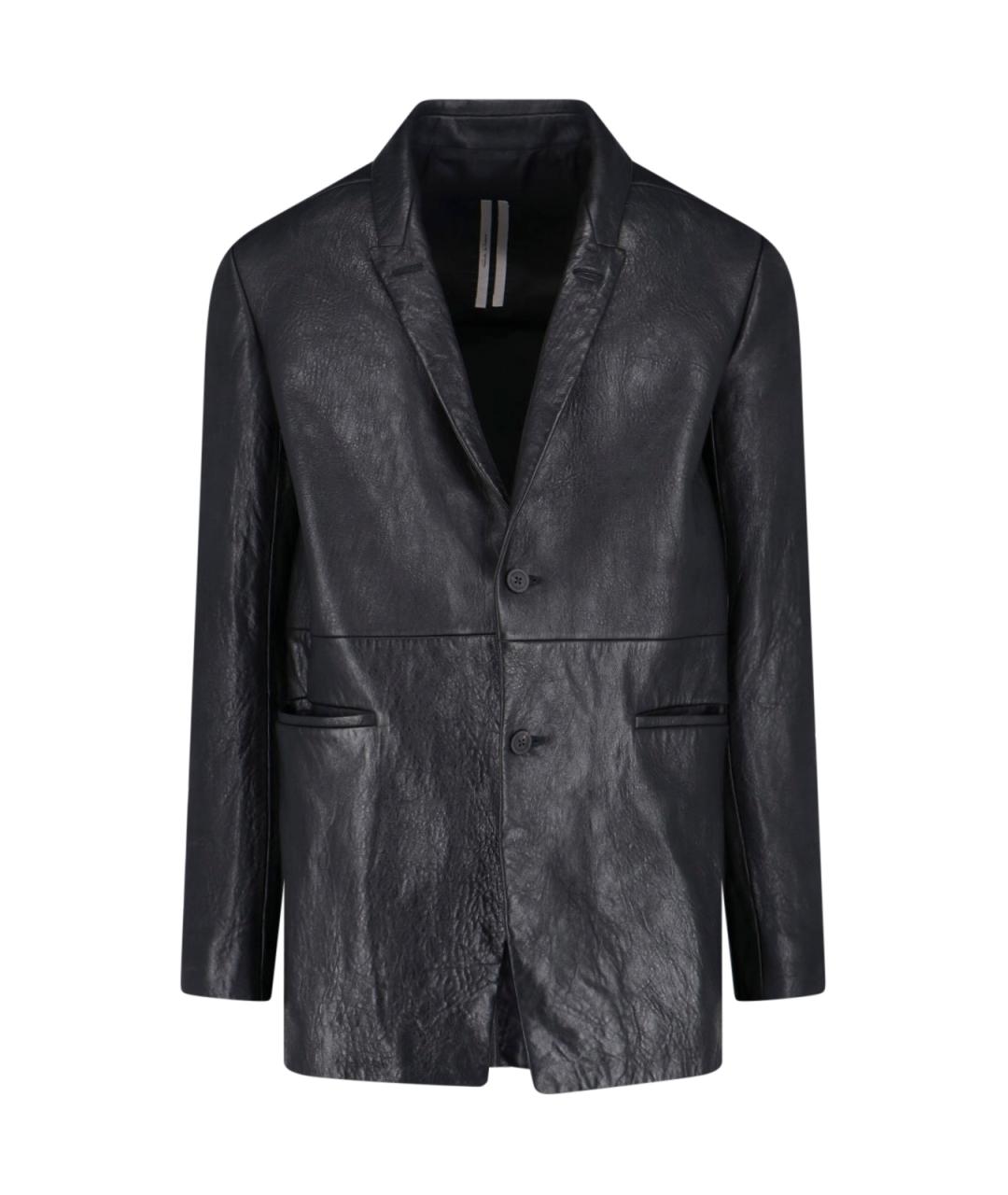 RICK OWENS Черный кожаный пиджак, фото 1