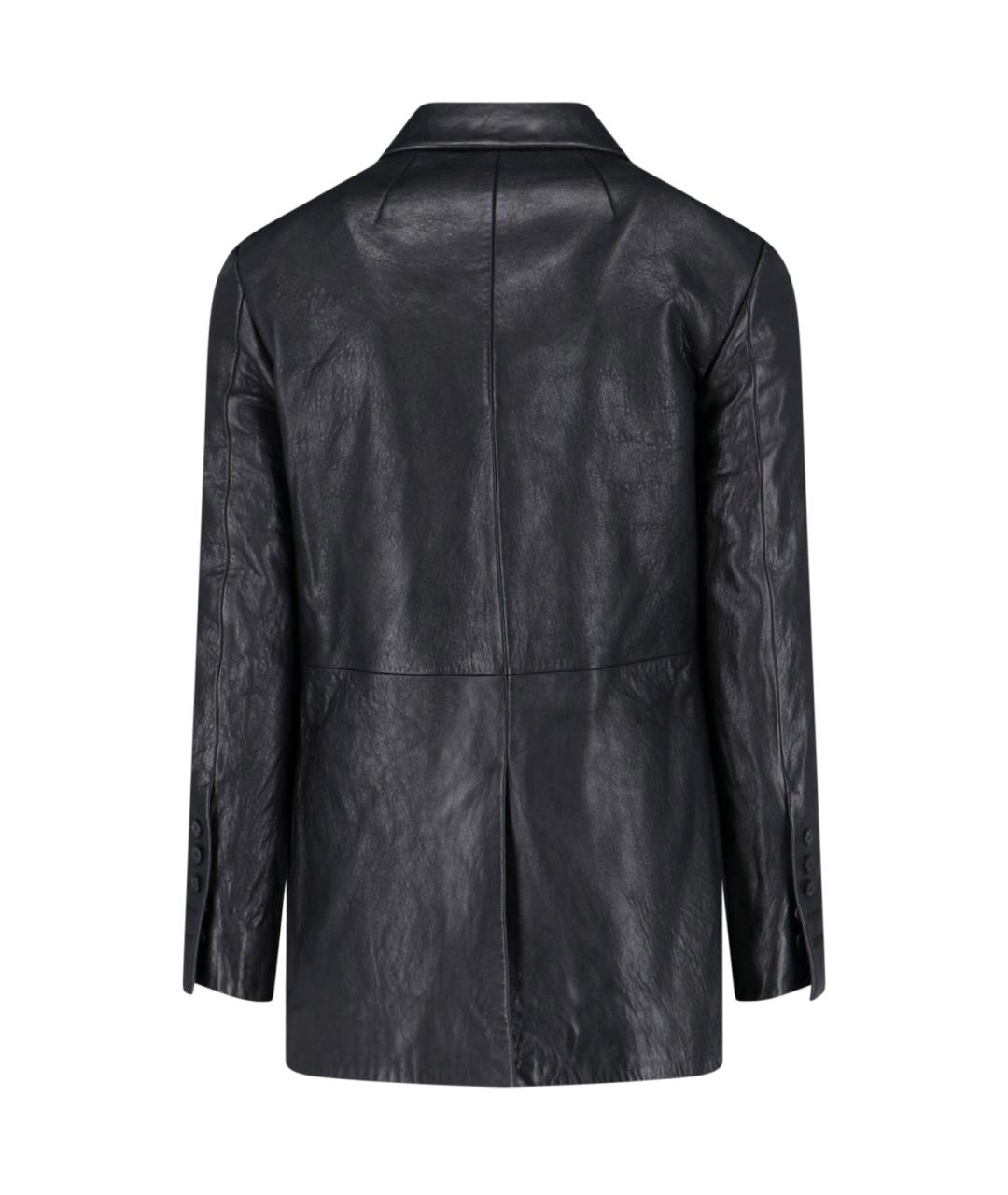 RICK OWENS Черный кожаный пиджак, фото 2
