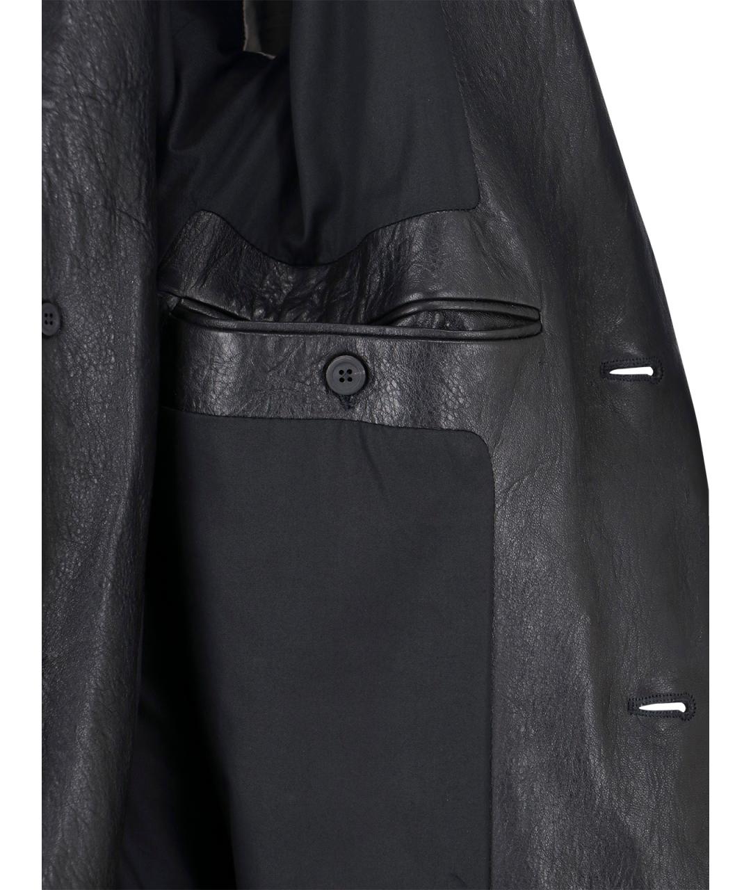 RICK OWENS Черный кожаный пиджак, фото 7
