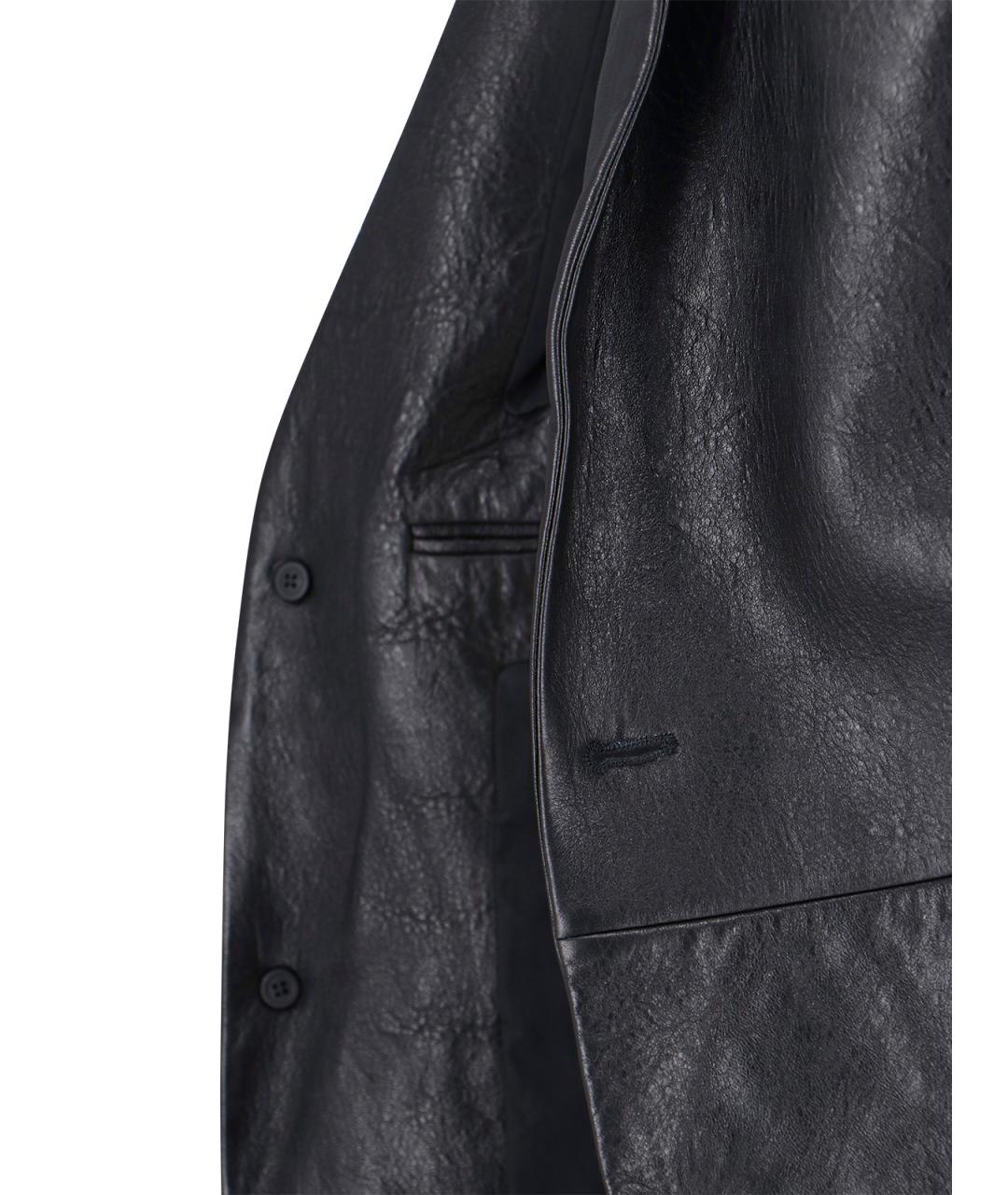 RICK OWENS Черный кожаный пиджак, фото 6