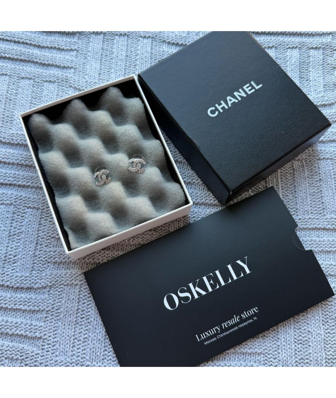 CHANEL Серебряные серьги, фото 2