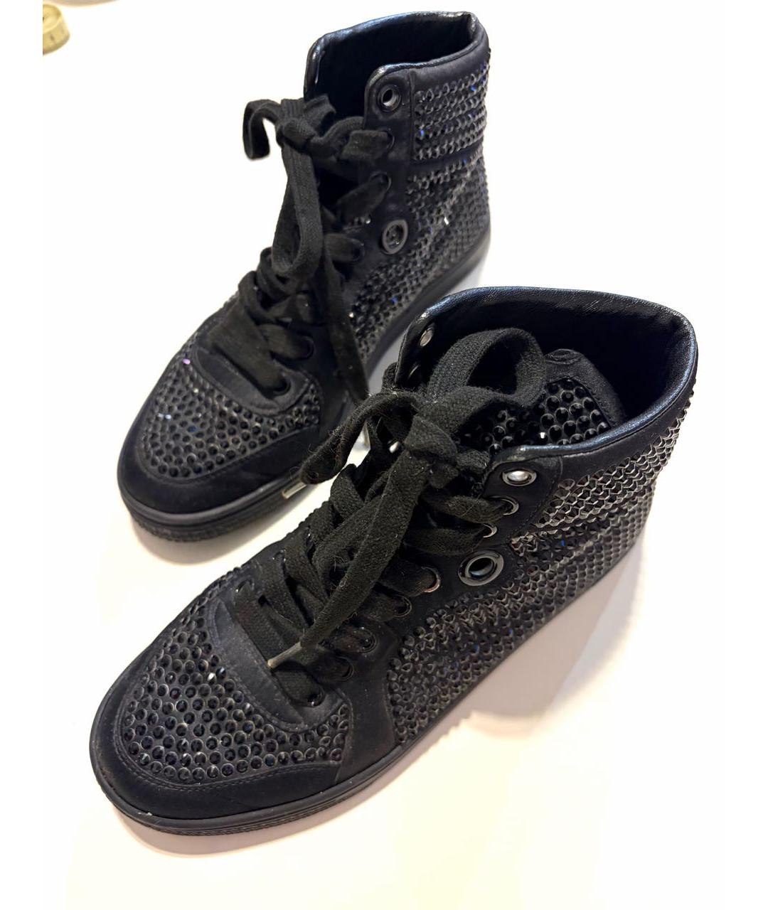 GUCCI Черные текстильные кеды, фото 5