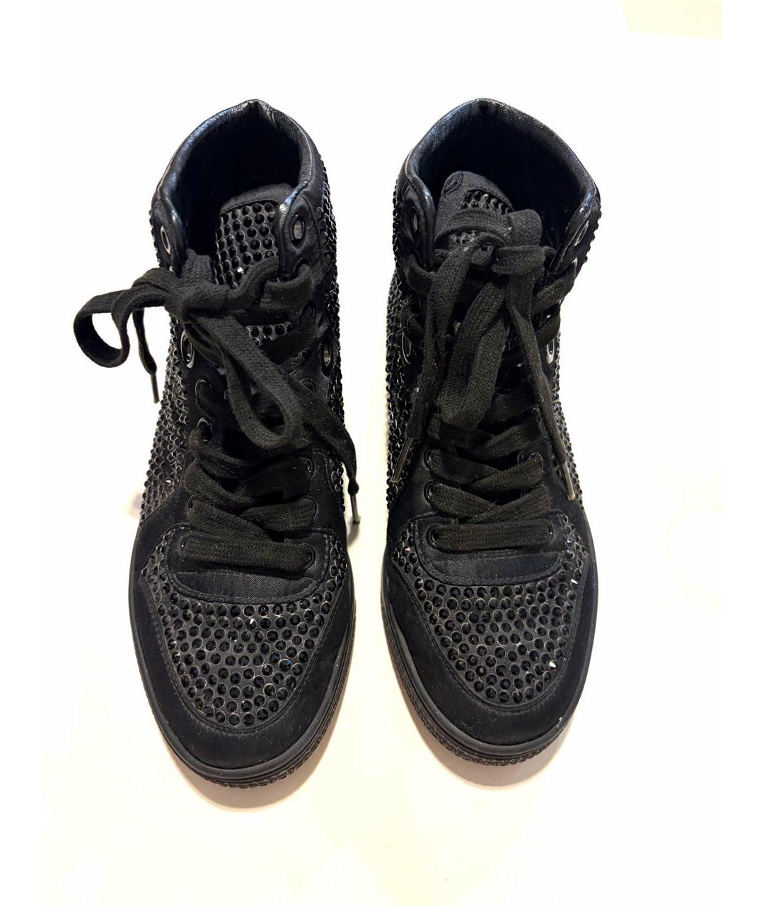 GUCCI Черные текстильные кеды, фото 2