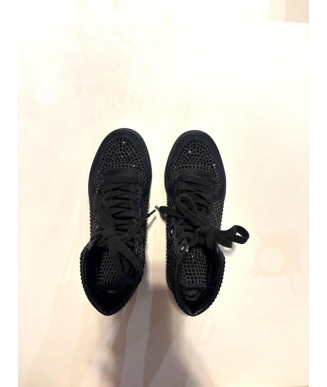 GUCCI Черные текстильные кеды, фото 4