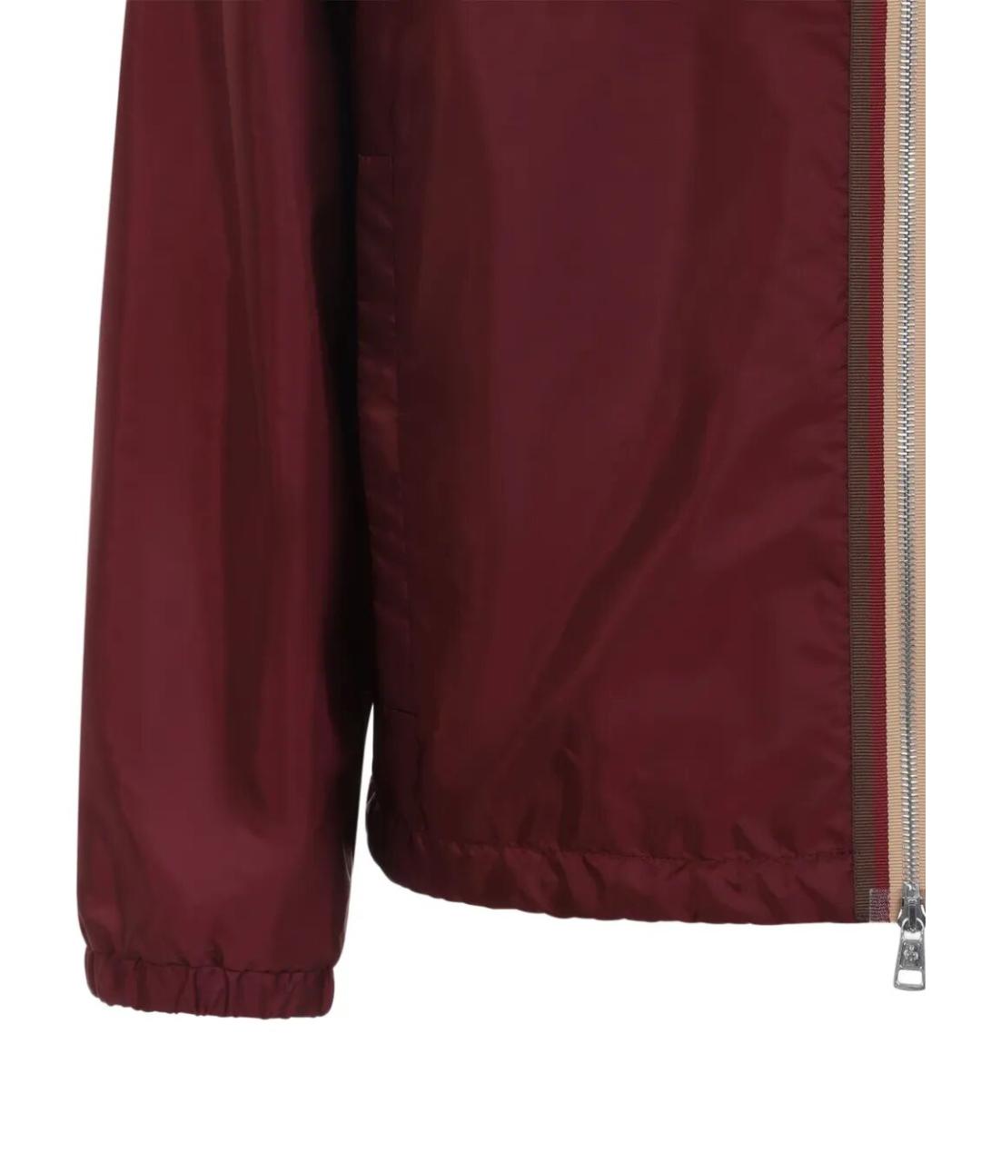 MONCLER Бордовая полиамидовая куртка, фото 4