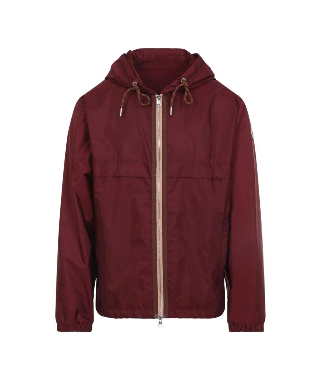 MONCLER Бордовая полиамидовая куртка, фото 1