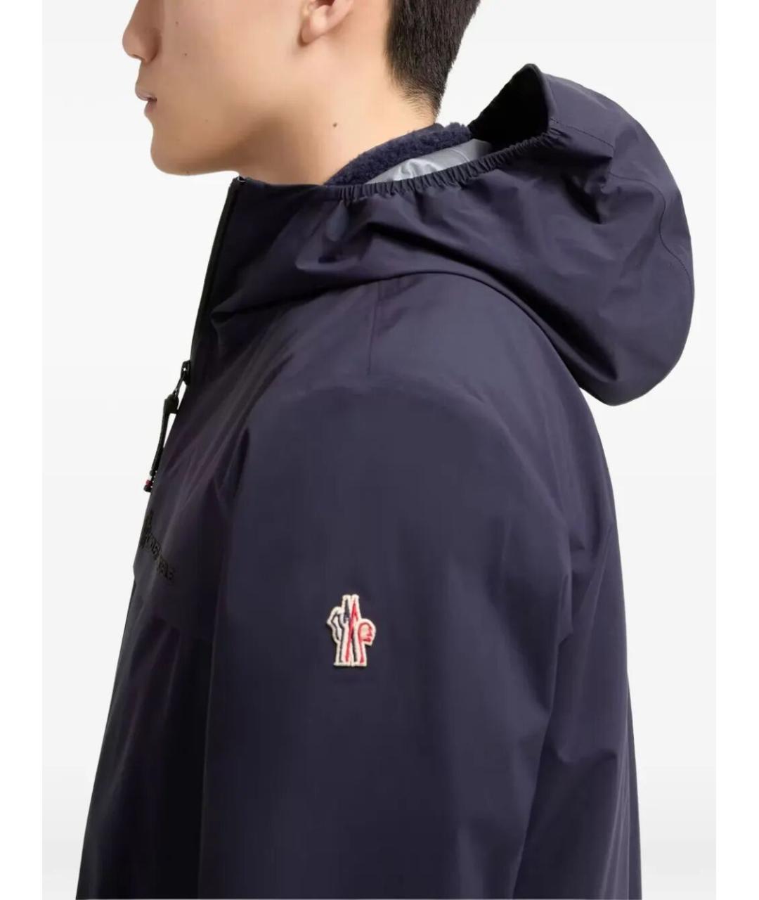 MONCLER Темно-синяя полиамидовая куртка, фото 3