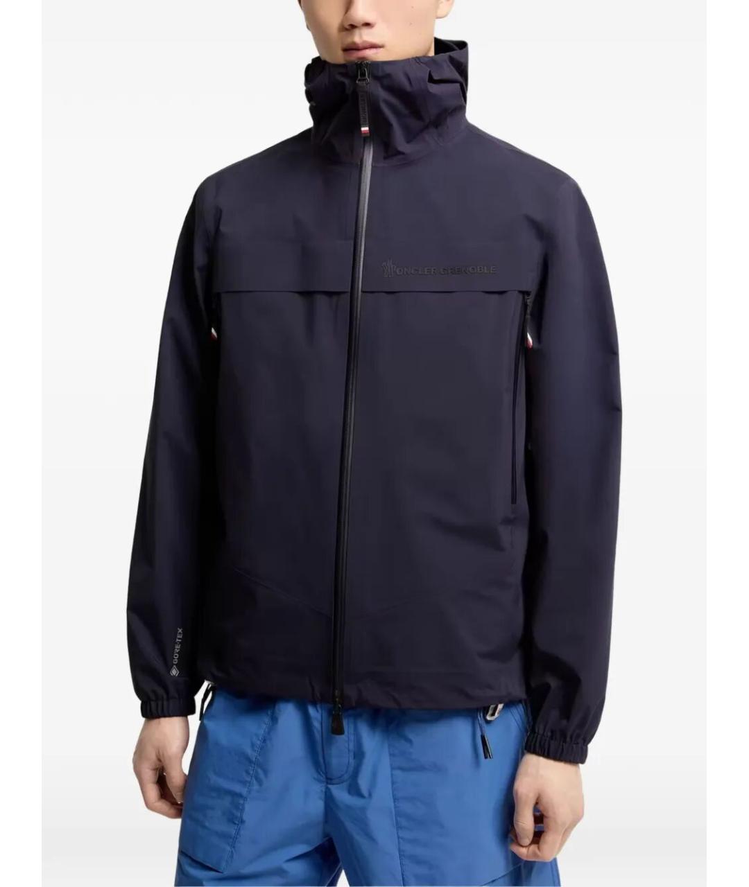 MONCLER Темно-синяя полиамидовая куртка, фото 4