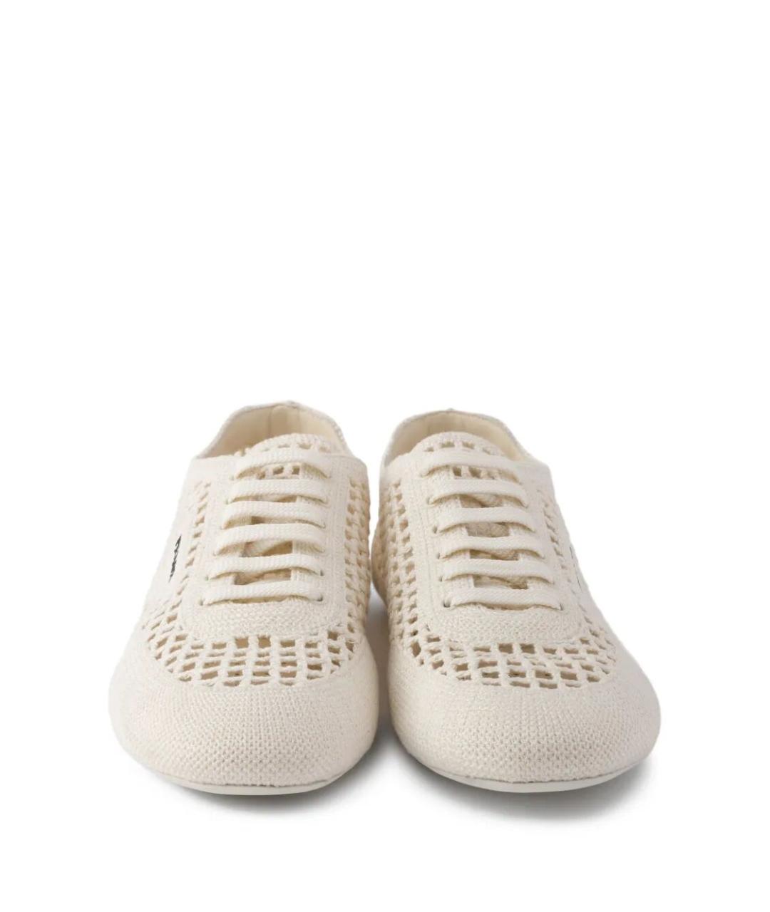 PRADA Бежевые текстильные кроссовки, фото 5