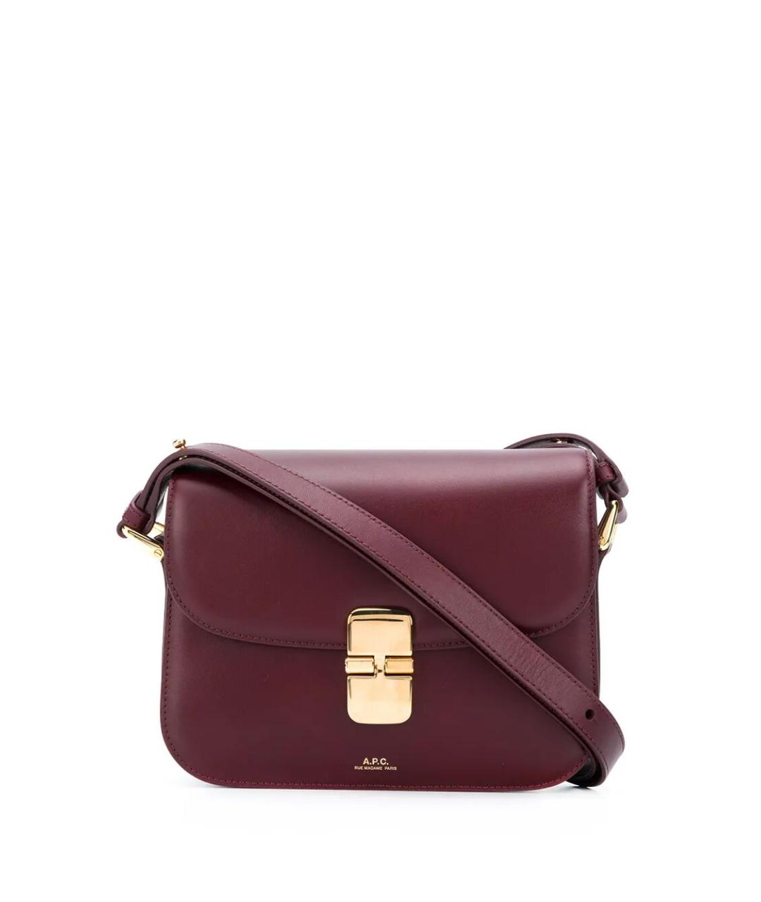 A.P.C. Бордовая кожаная сумка через плечо, фото 1