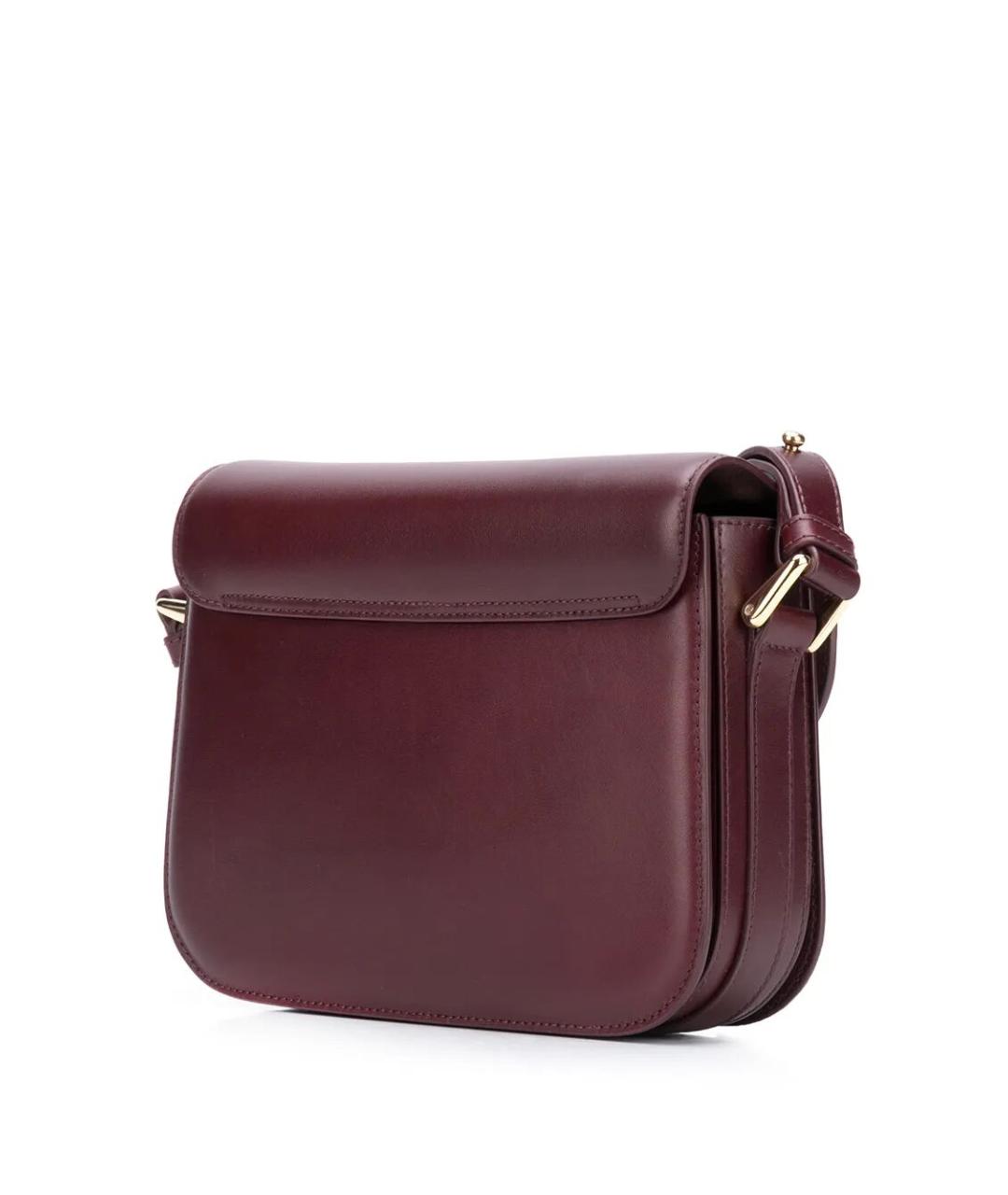 A.P.C. Бордовая кожаная сумка через плечо, фото 4