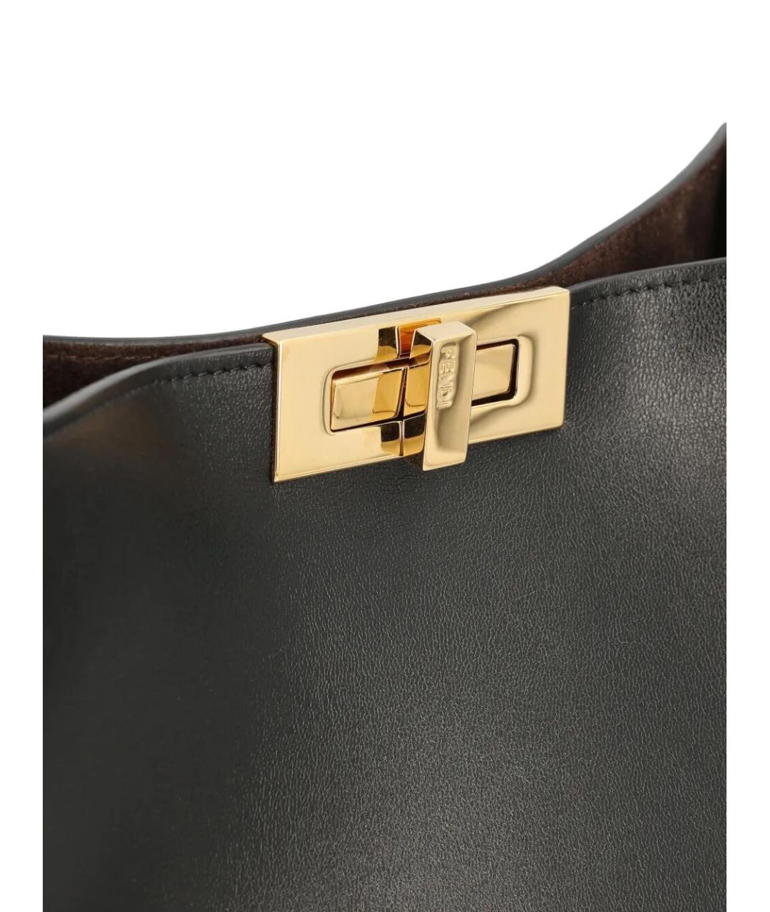 FENDI Черная кожаная сумка тоут, фото 3