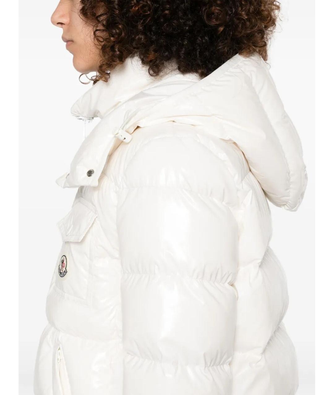 MONCLER Белый полиамидовый пуховик, фото 4