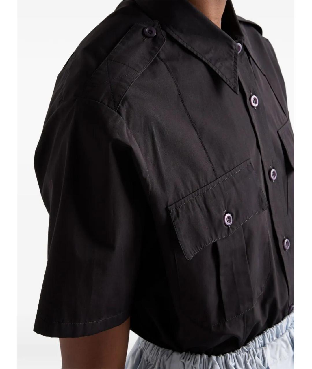 PRADA Черная хлопковая рубашка, фото 2