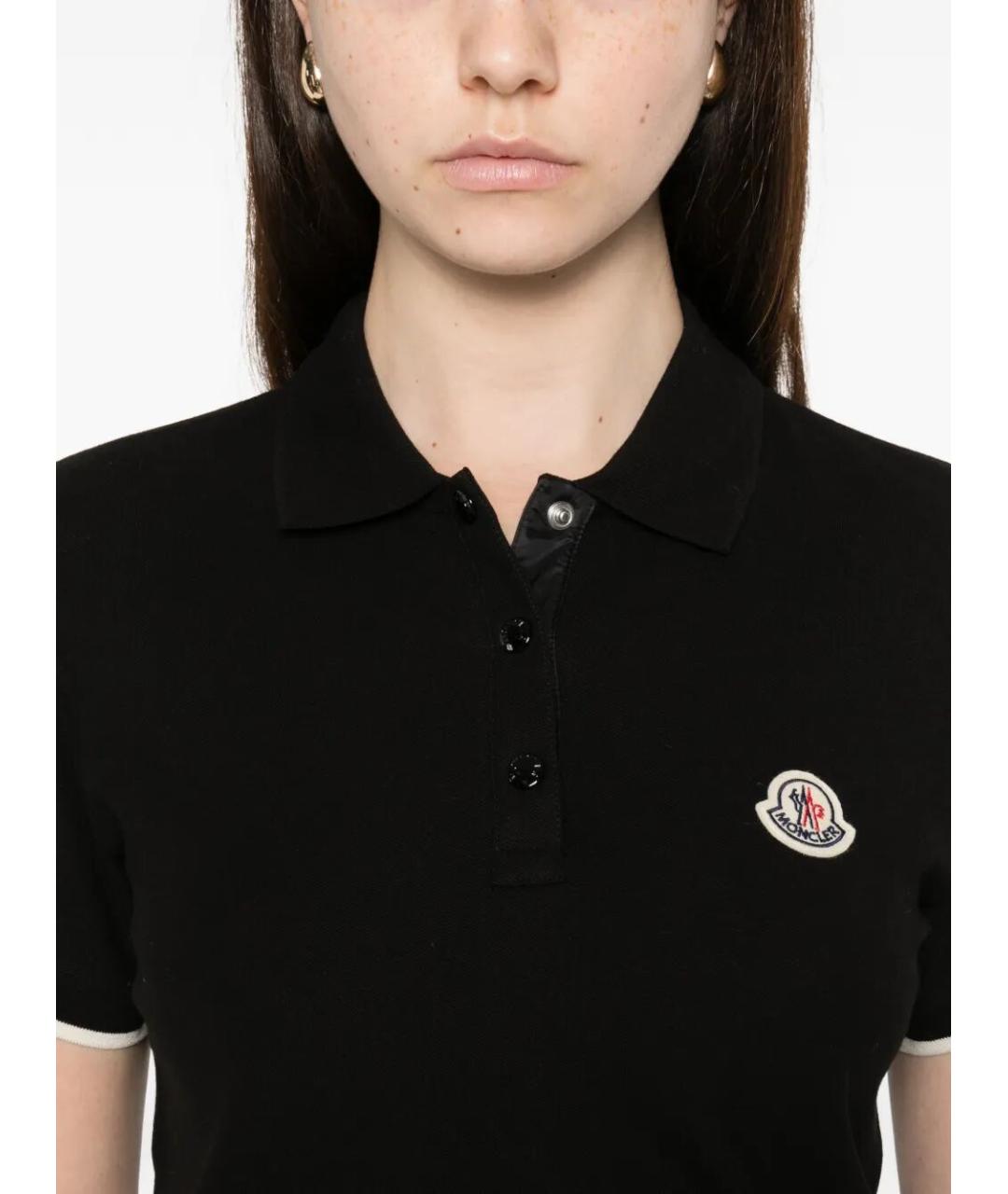 MONCLER Черная хлопковая футболка, фото 4