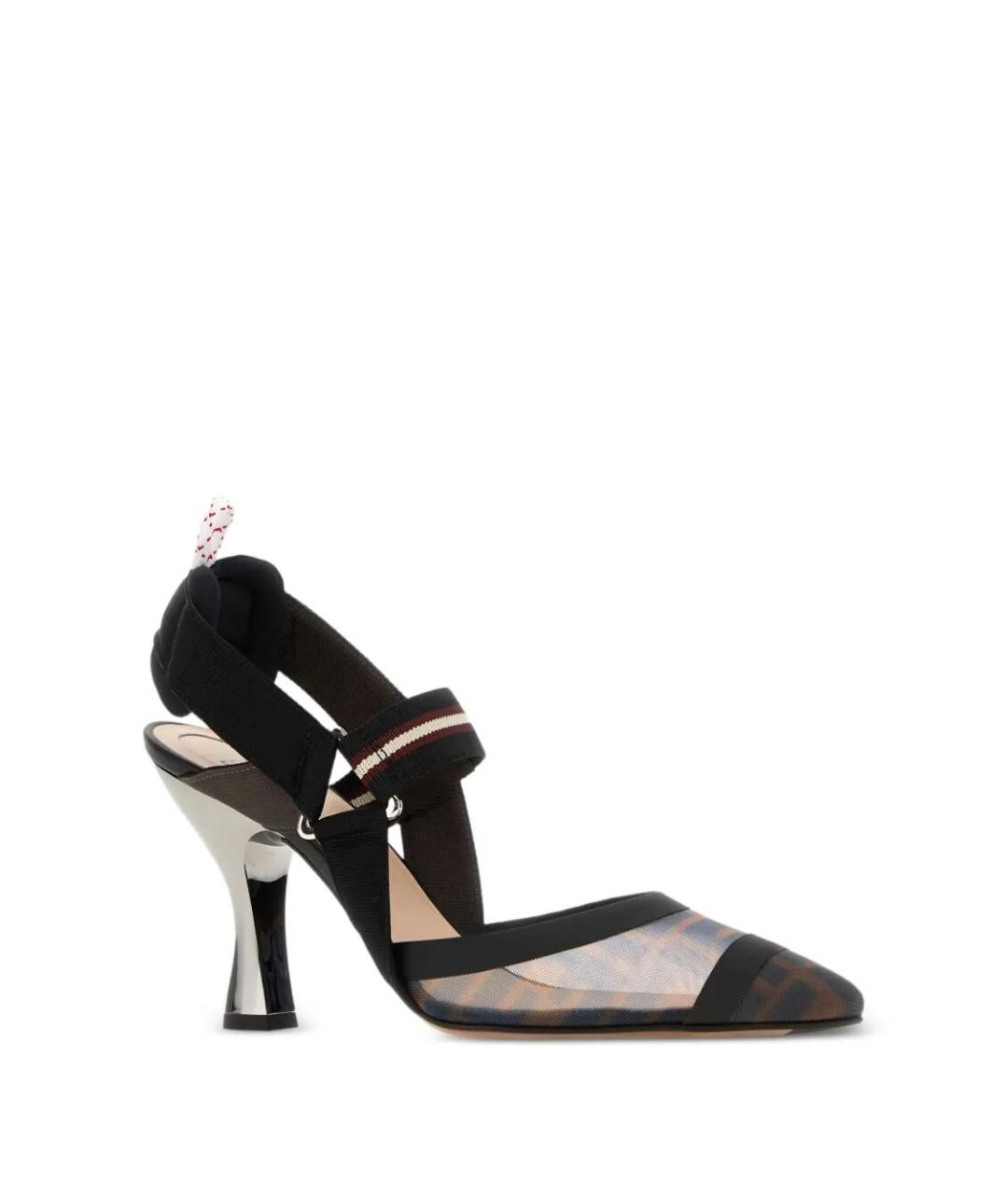 FENDI Черные синтетические туфли, фото 2