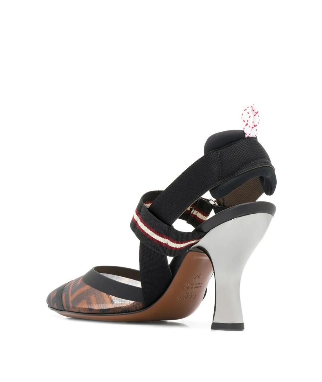 FENDI Черные синтетические туфли, фото 4