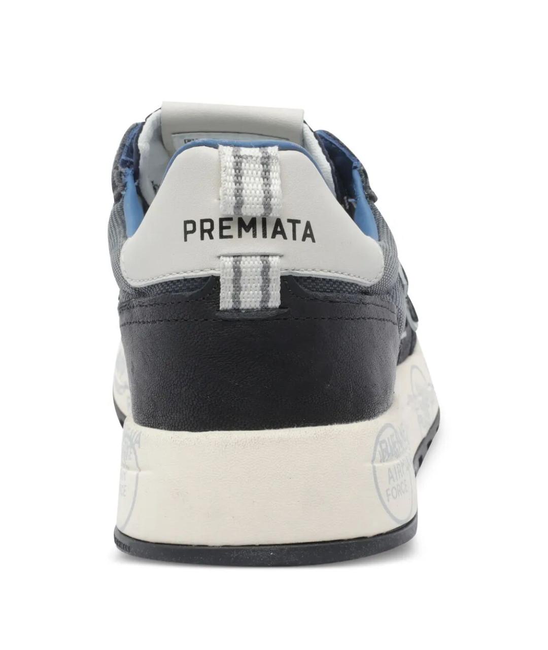 PREMIATA Синие кожаные низкие кроссовки / кеды, фото 4