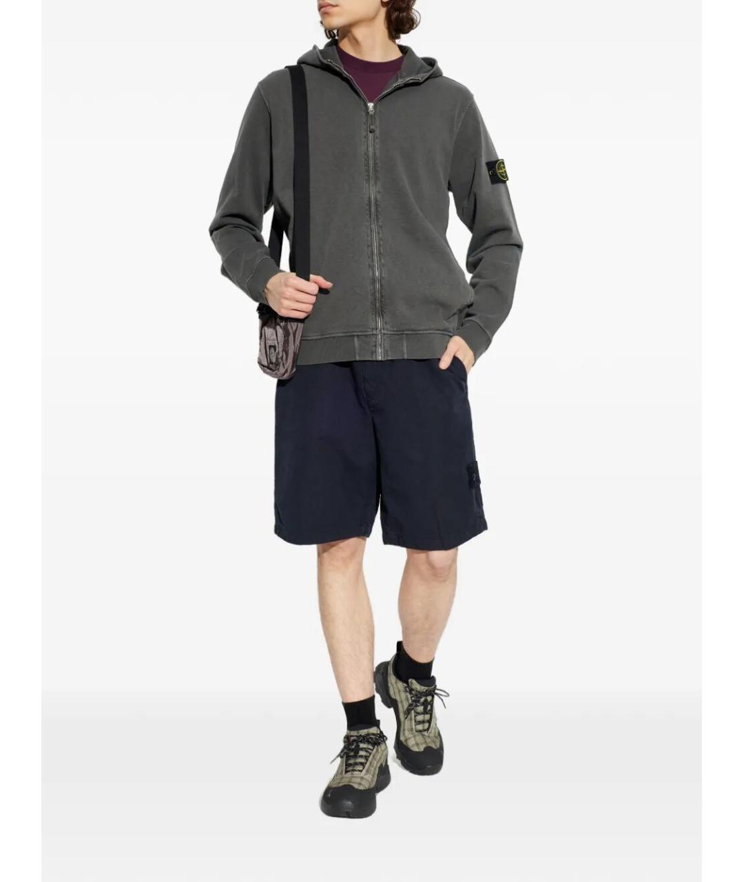 STONE ISLAND Синие хлопковые шорты, фото 2