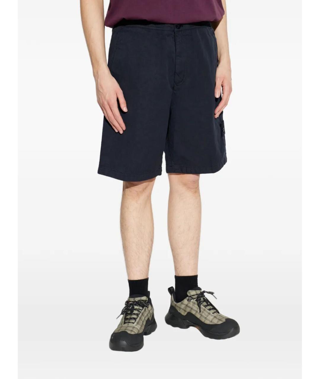 STONE ISLAND Синие хлопковые шорты, фото 4