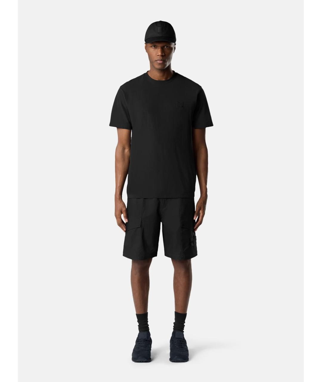 STONE ISLAND Черная хлопковая футболка, фото 2