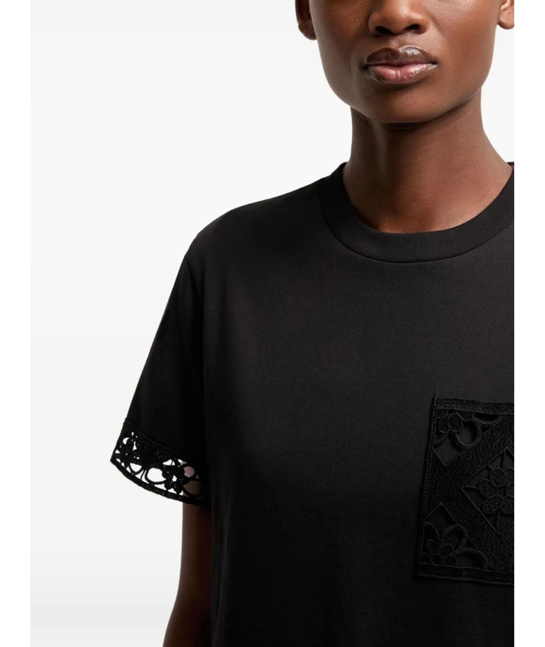 MONCLER Черная хлопковая футболка, фото 5