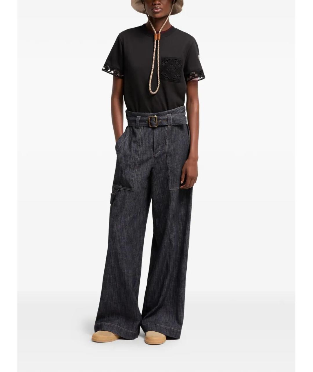 MONCLER Черная хлопковая футболка, фото 6