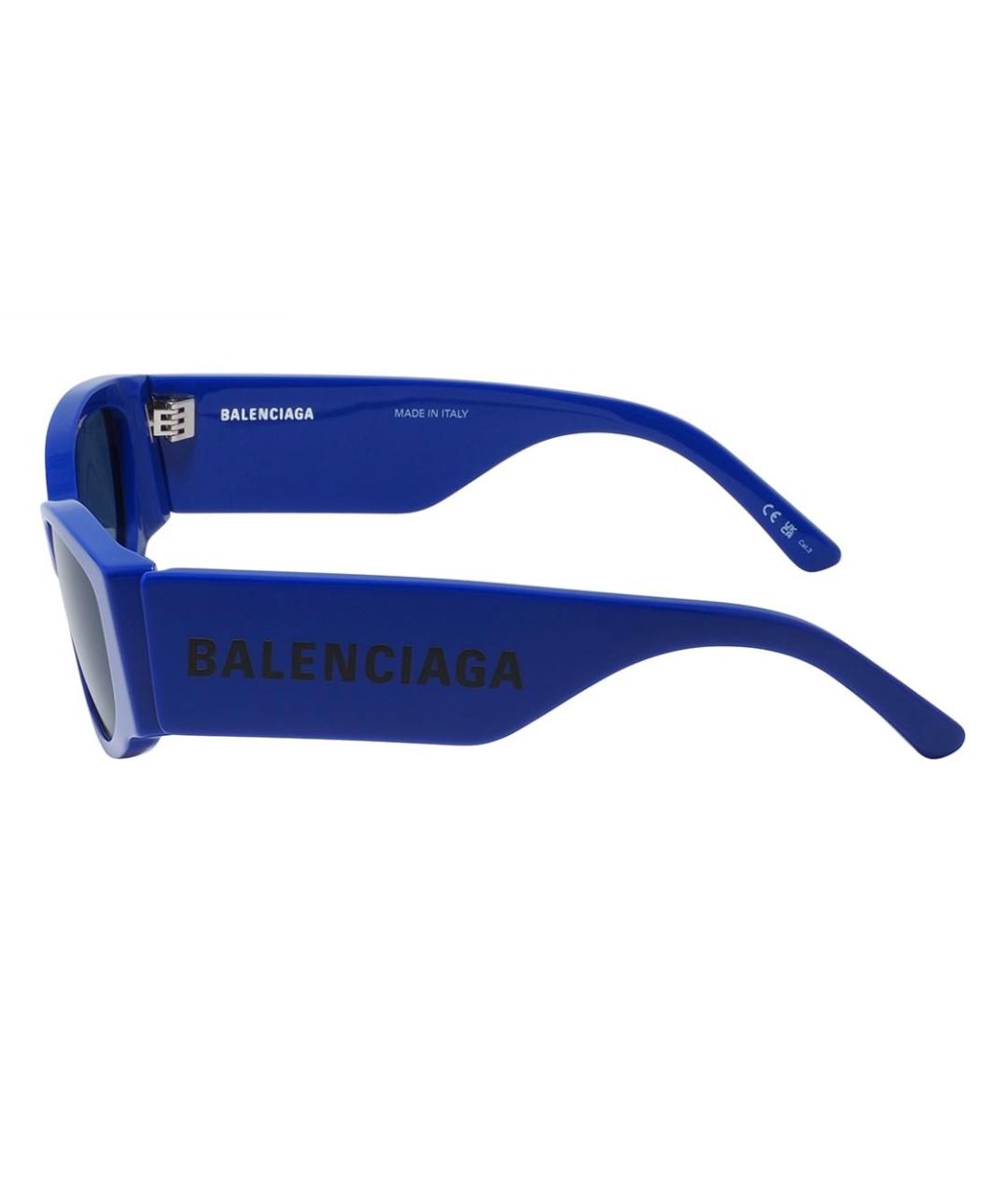 BALENCIAGA Синие пластиковые солнцезащитные очки, фото 3