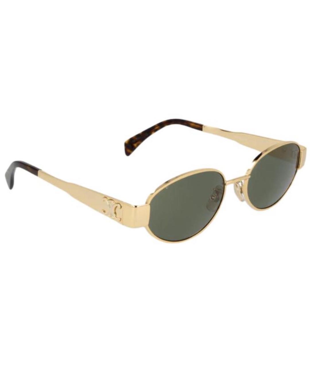 CELINE Золотые металлические солнцезащитные очки, фото 2