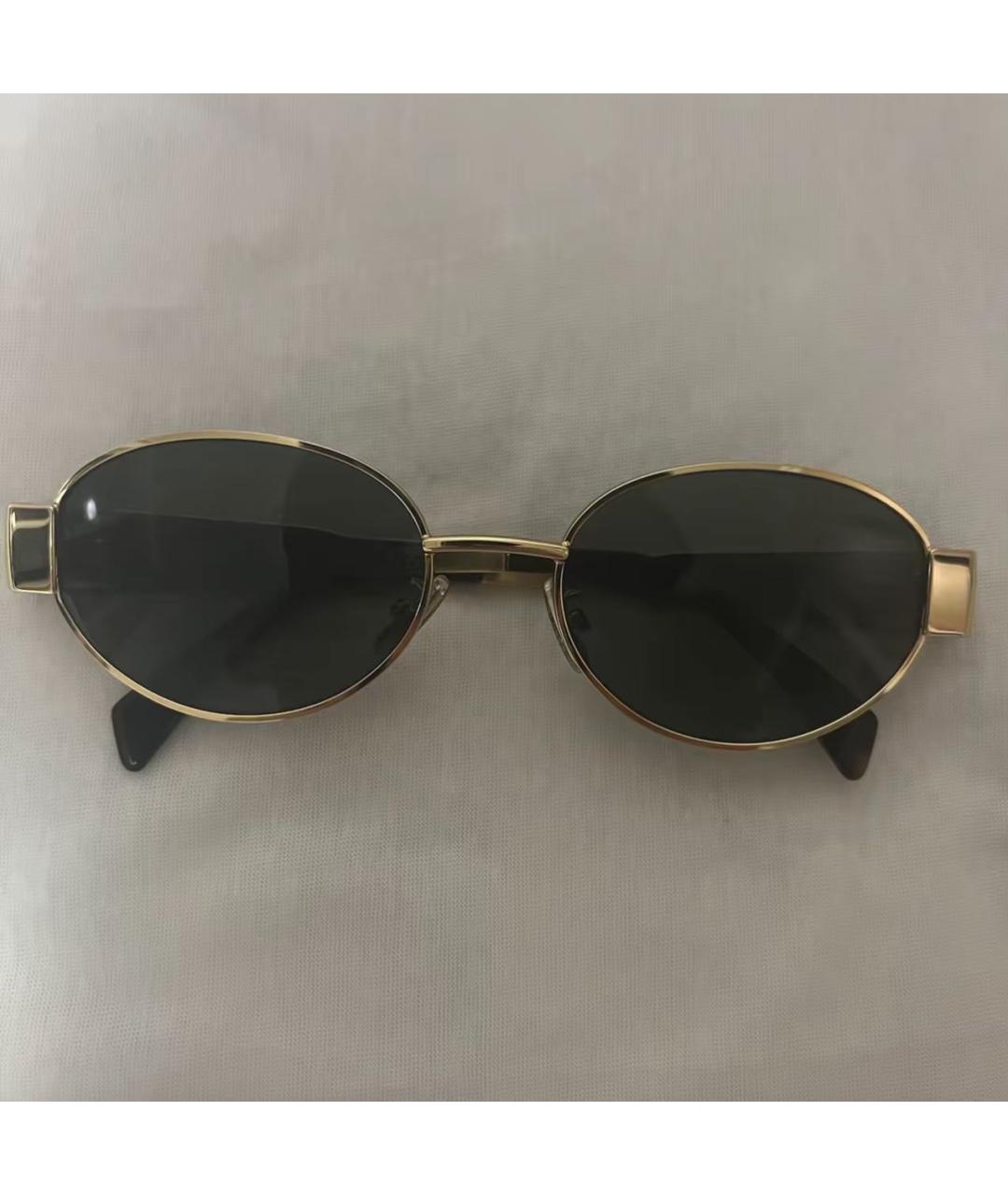 CELINE Золотые металлические солнцезащитные очки, фото 4