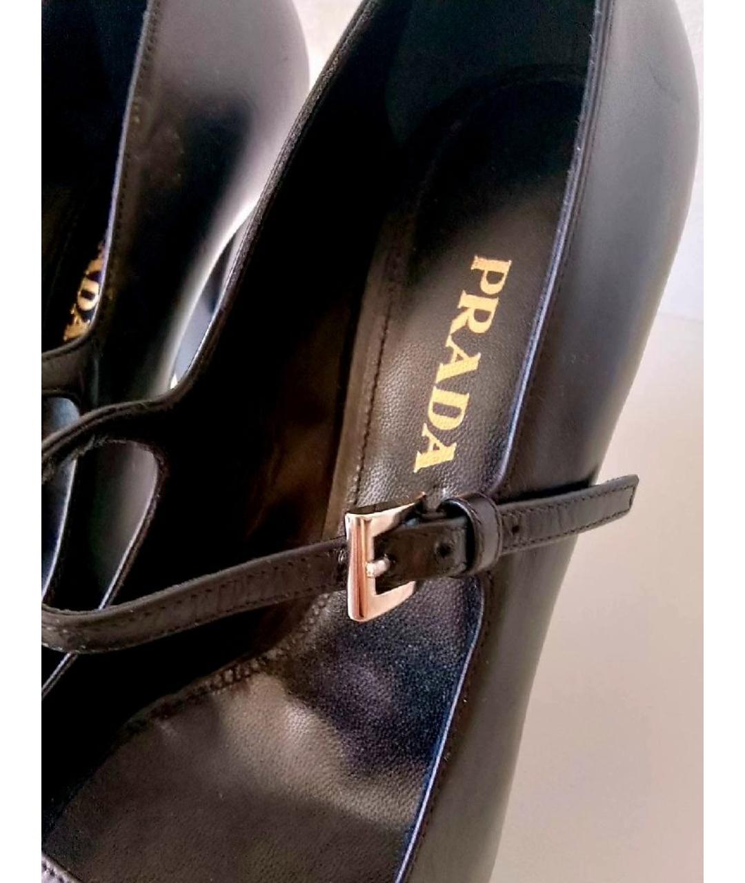 PRADA Черные кожаные туфли, фото 5