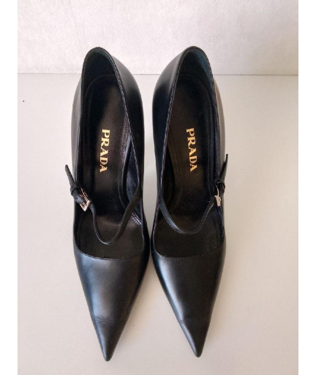 PRADA Черные кожаные туфли, фото 2