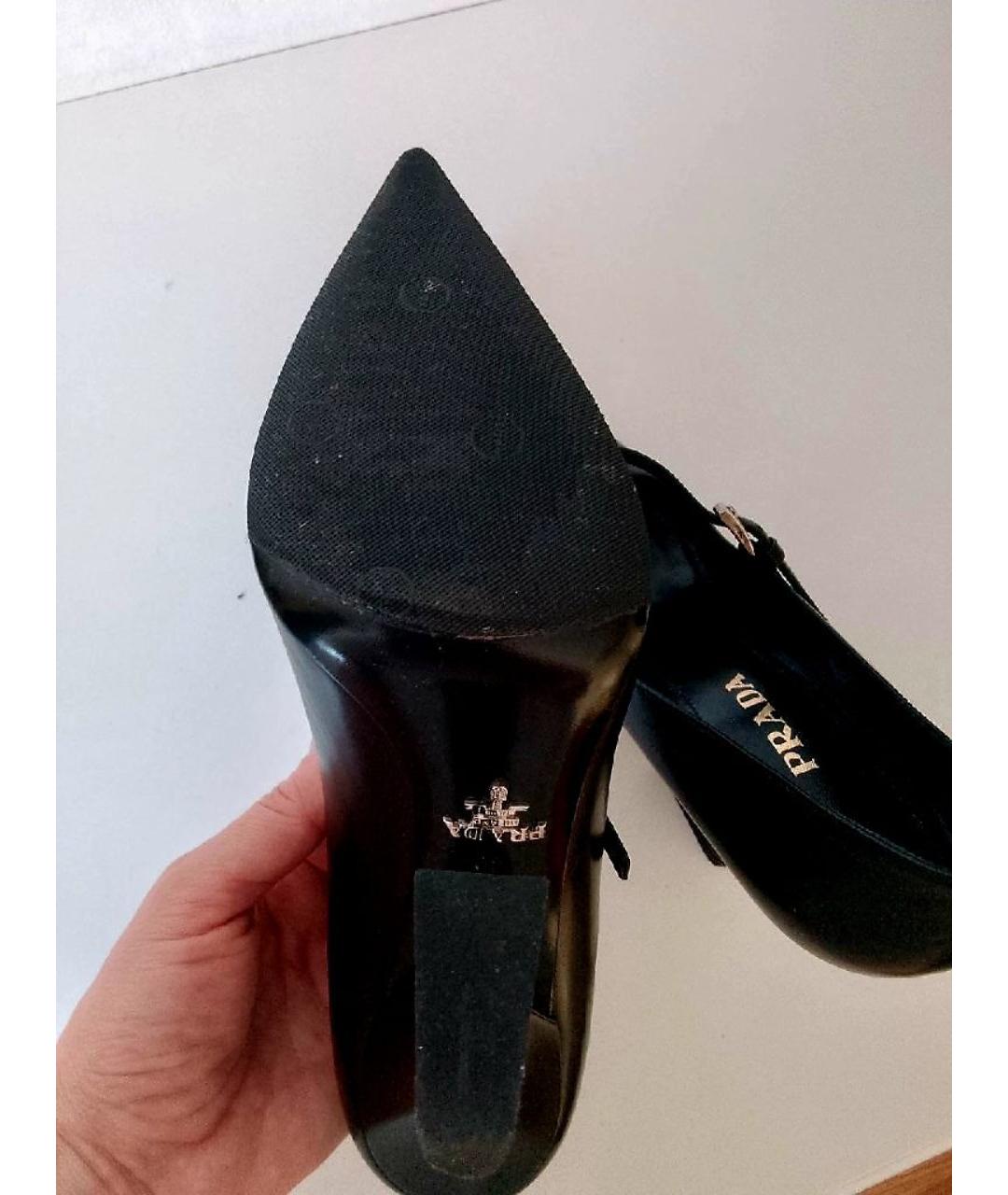 PRADA Черные кожаные туфли, фото 6