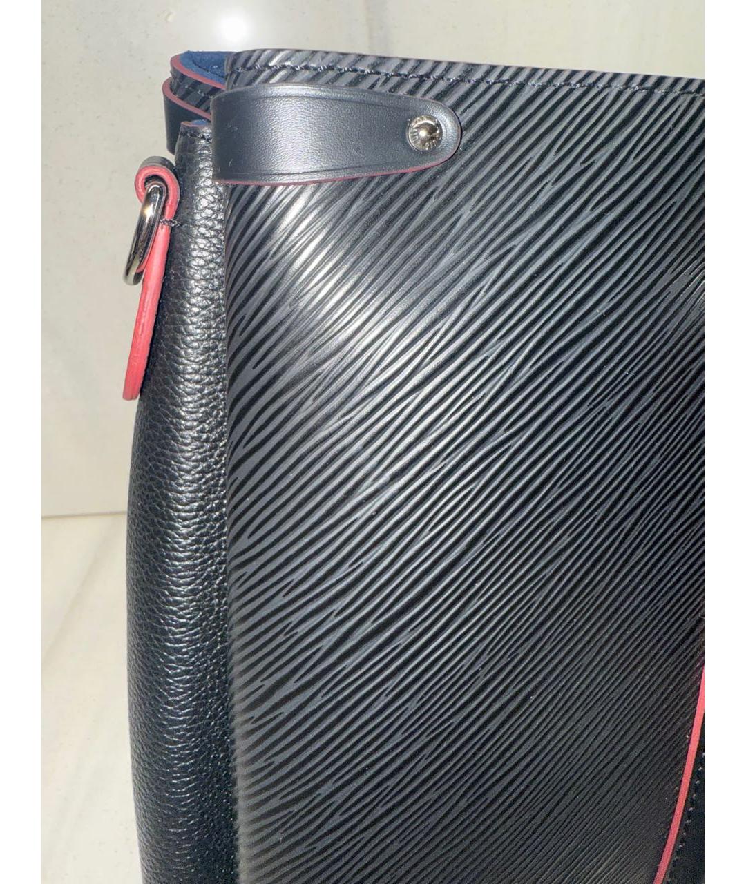 LOUIS VUITTON Темно-синяя кожаная сумка тоут, фото 5