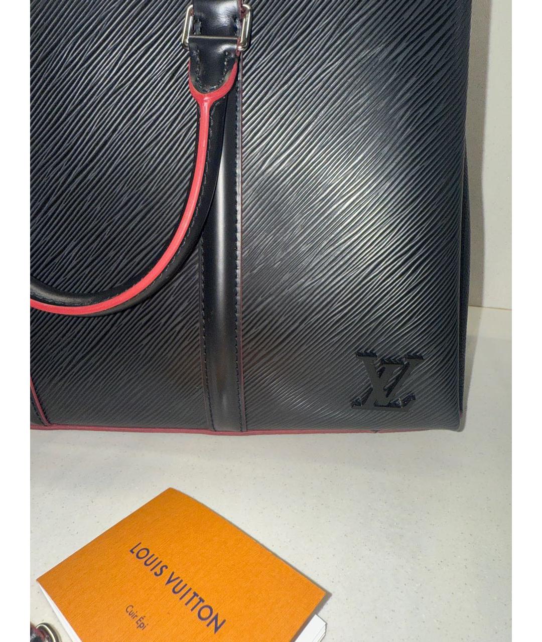 LOUIS VUITTON Темно-синяя кожаная сумка тоут, фото 6