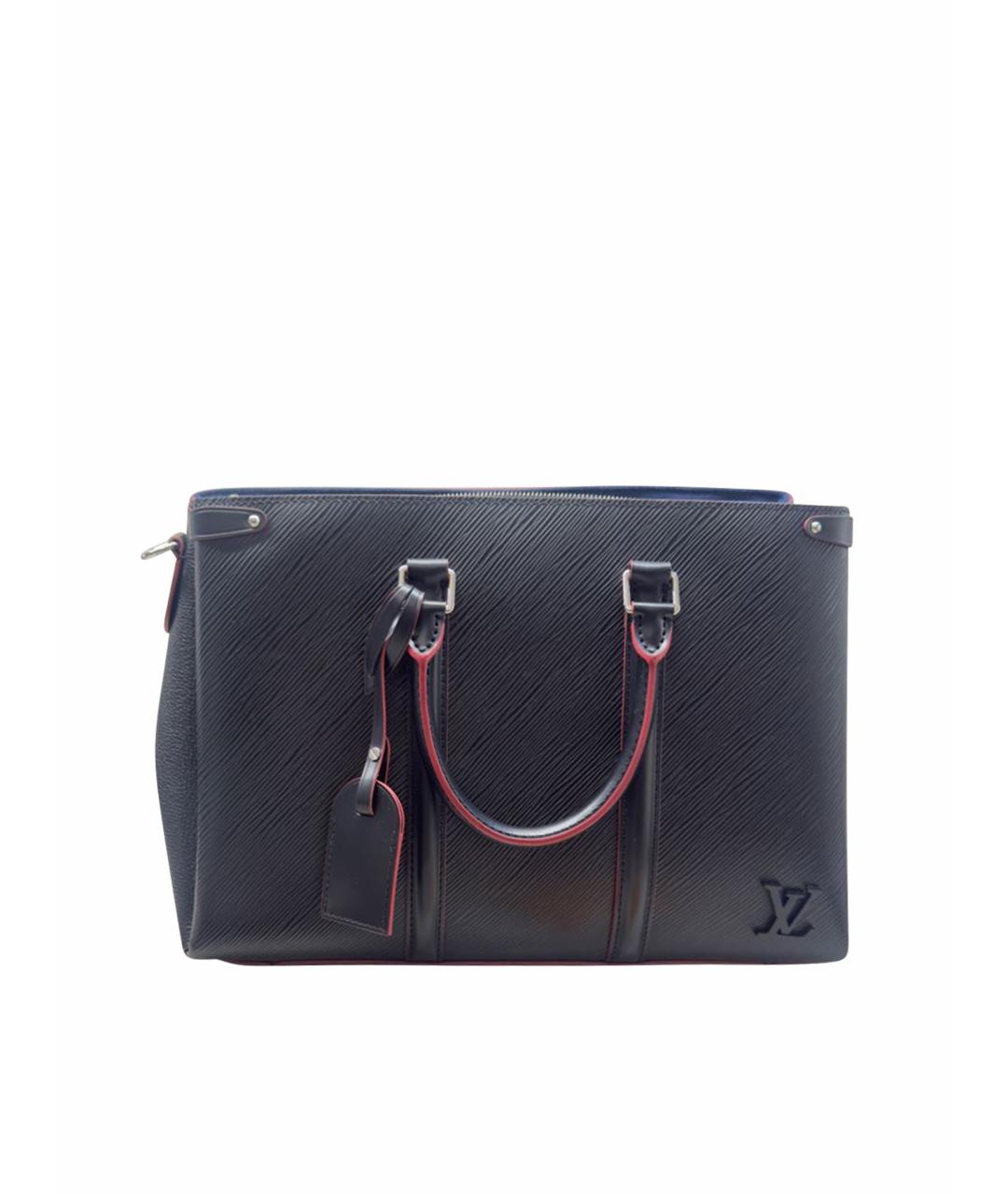 LOUIS VUITTON Темно-синяя кожаная сумка тоут, фото 1