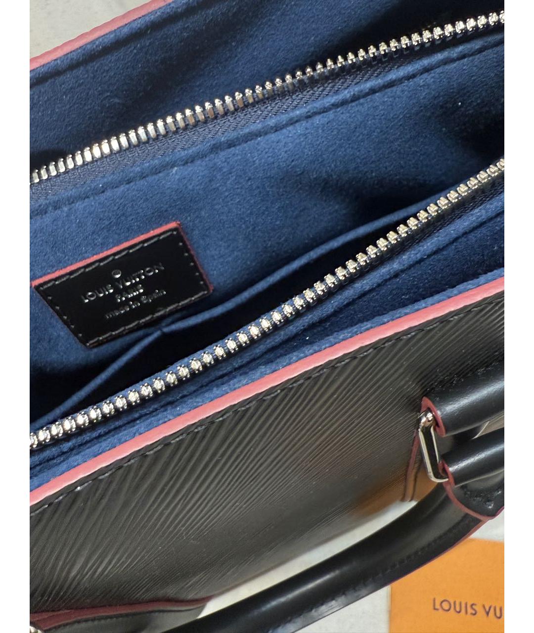 LOUIS VUITTON Темно-синяя кожаная сумка тоут, фото 4
