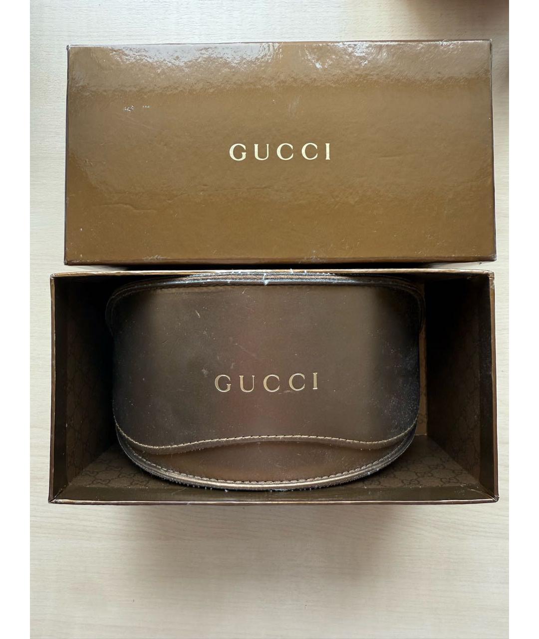 GUCCI Коричневые пластиковые солнцезащитные очки, фото 4