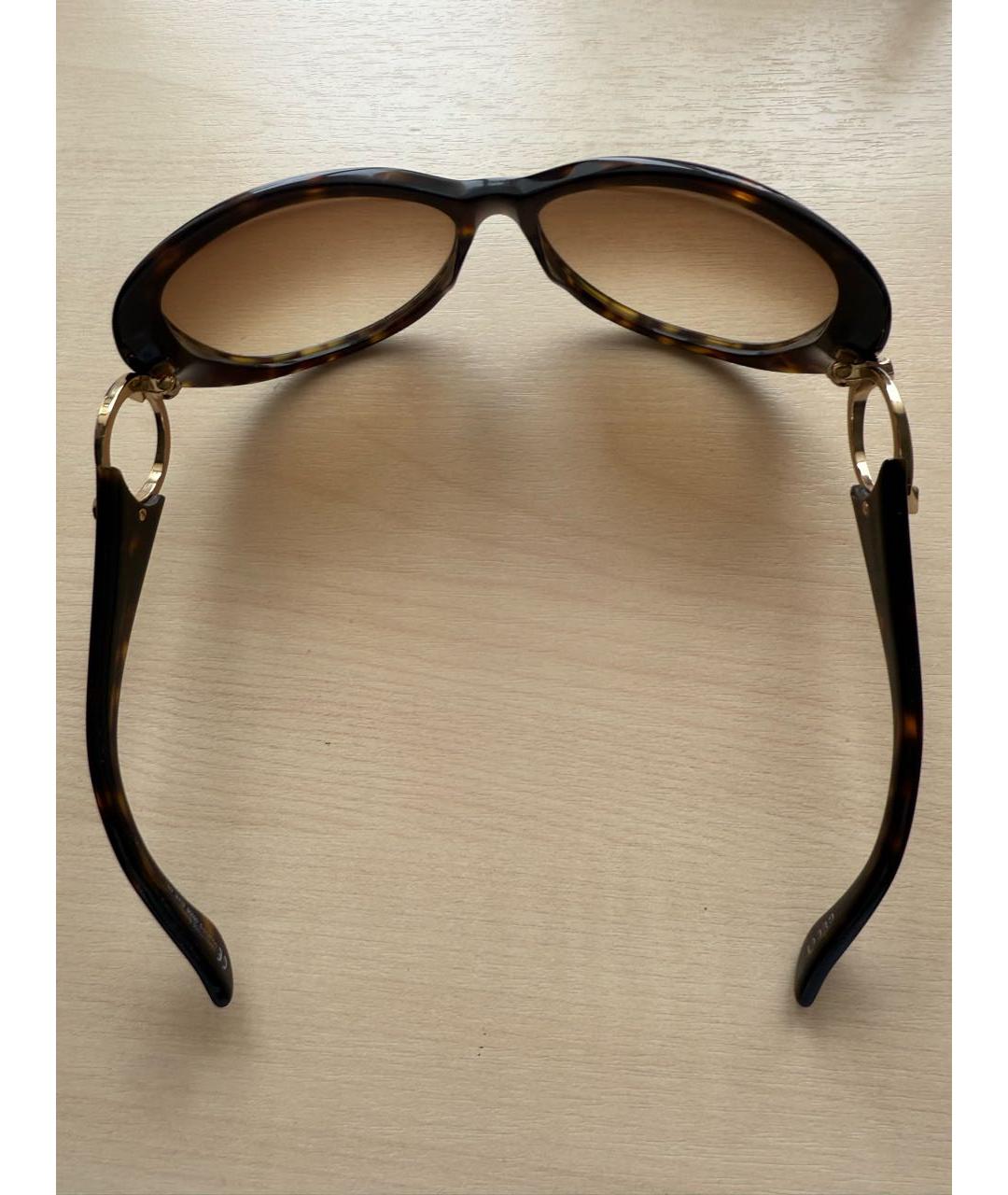 GUCCI Коричневые пластиковые солнцезащитные очки, фото 6