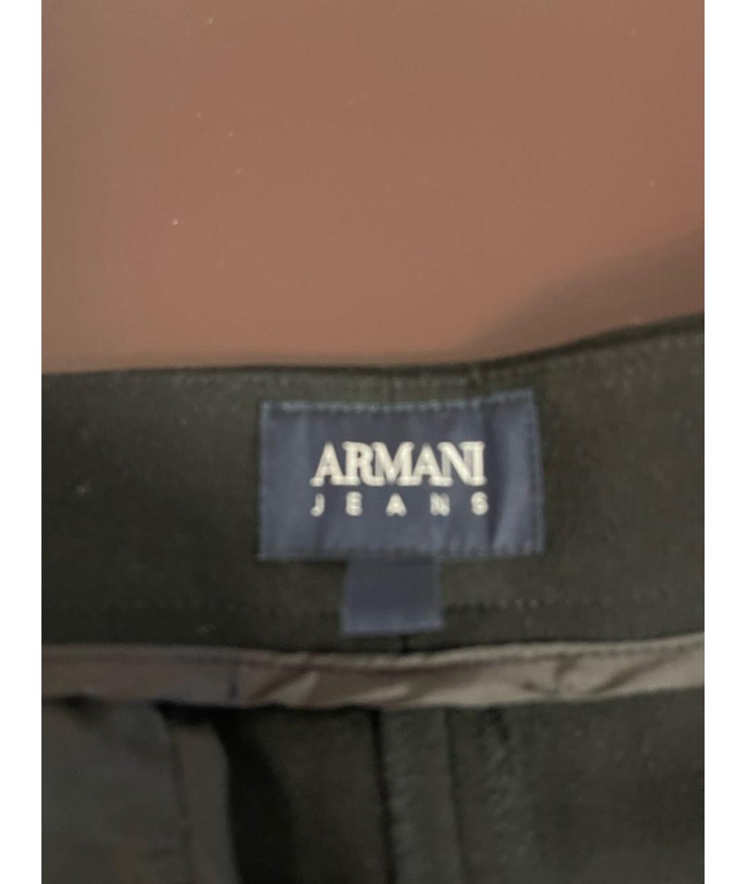 ARMANI JEANS Черные шерстяные брюки узкие, фото 3