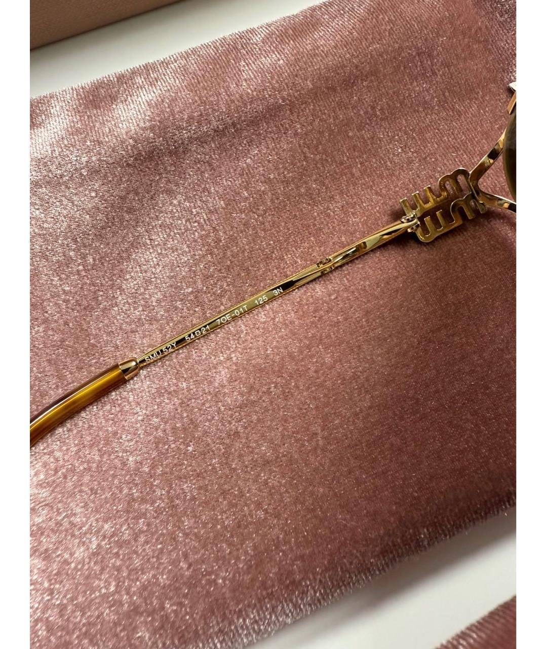 MIU MIU Коричневые металлические солнцезащитные очки, фото 5