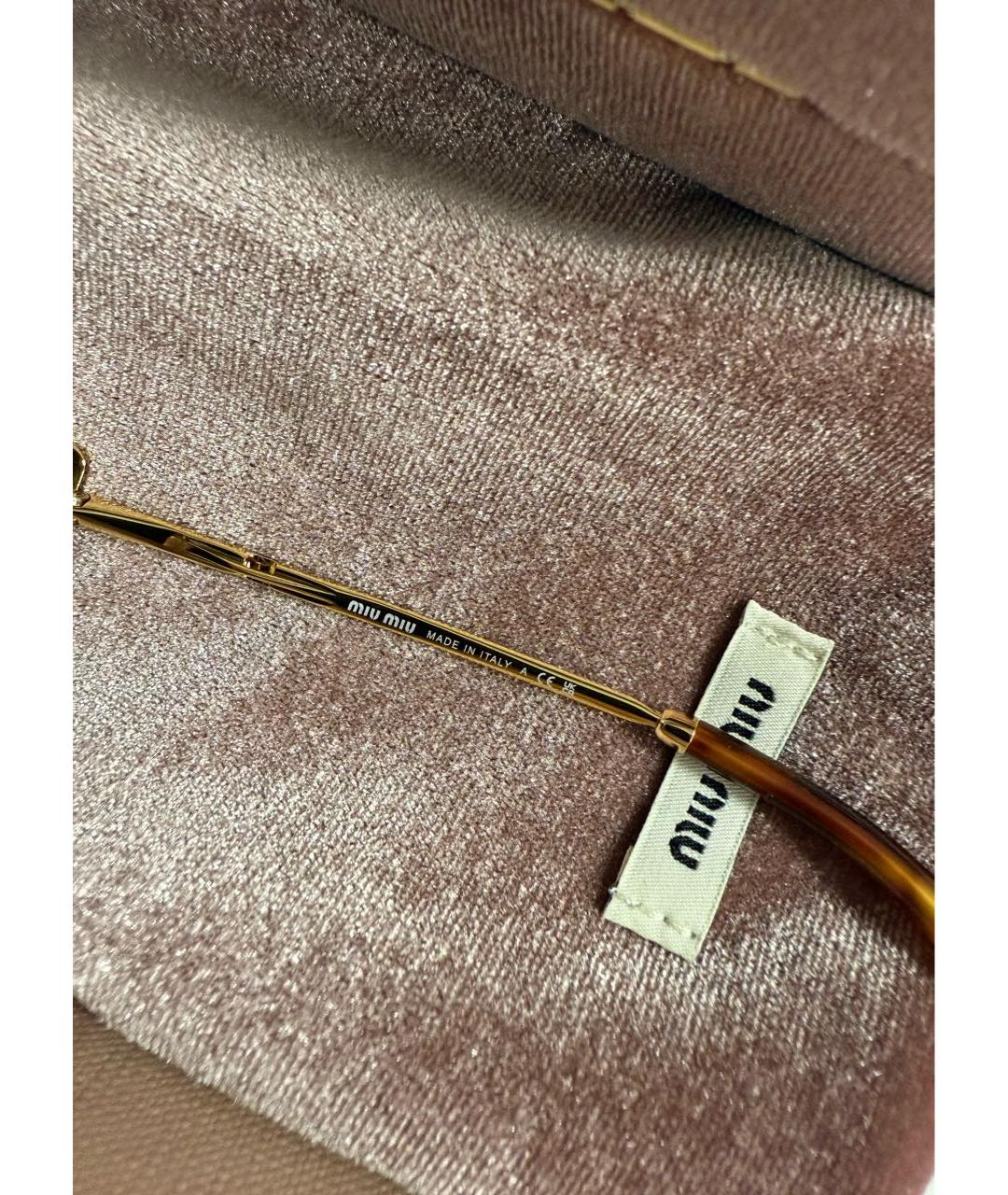 MIU MIU Коричневые металлические солнцезащитные очки, фото 6
