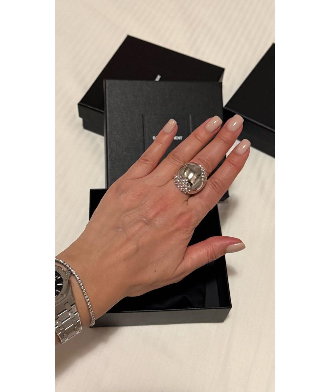 SAINT LAURENT Серебряное латунное кольцо, фото 4