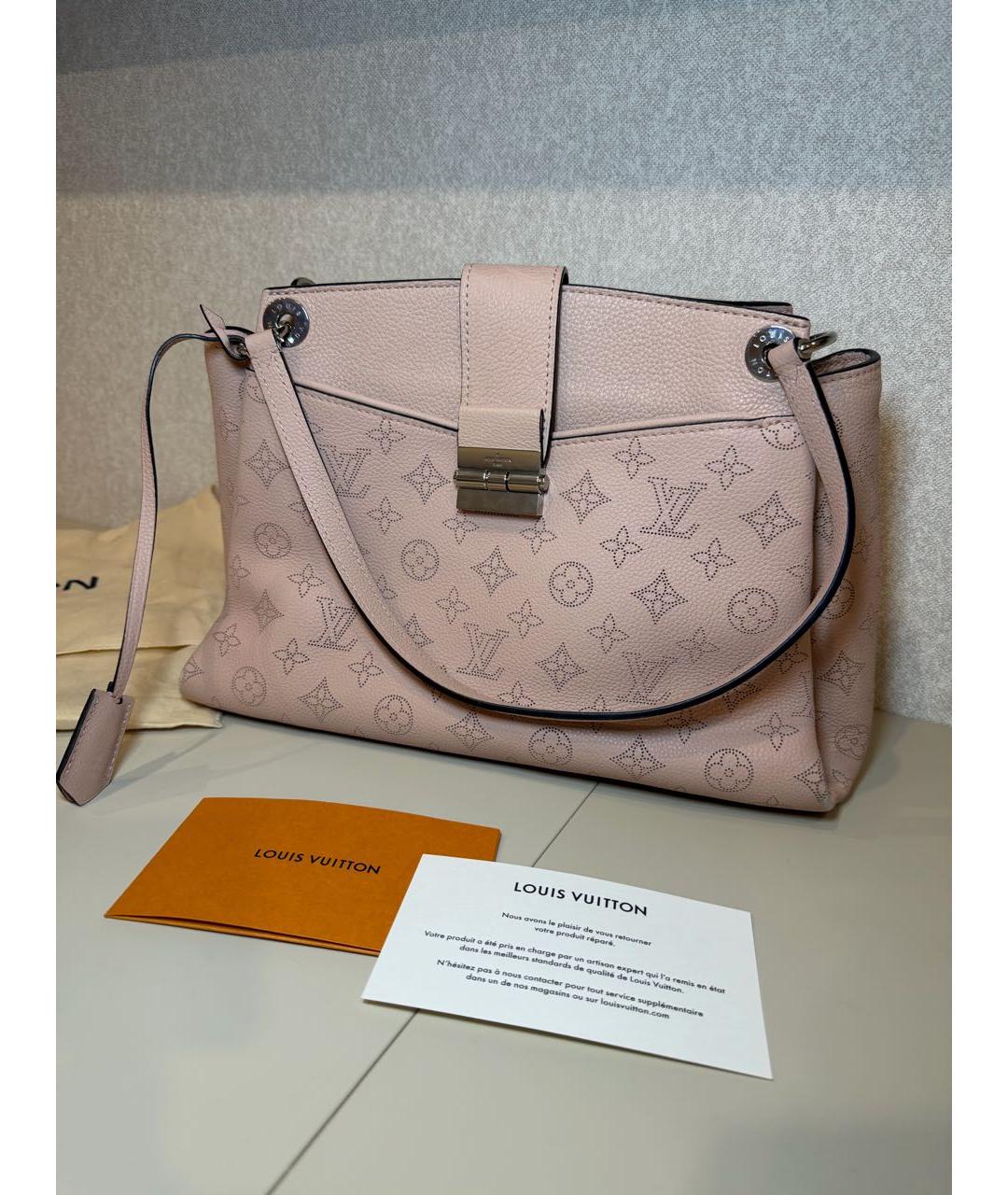 LOUIS VUITTON Розовая кожаная сумка с короткими ручками, фото 7