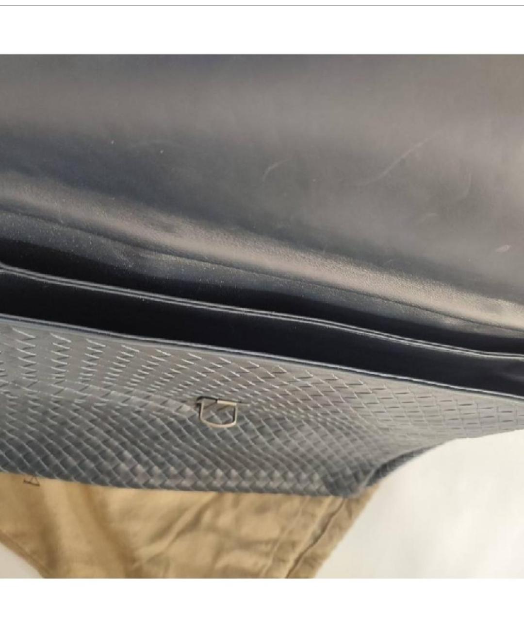 BOTTEGA VENETA Темно-синий кожаный портфель, фото 4