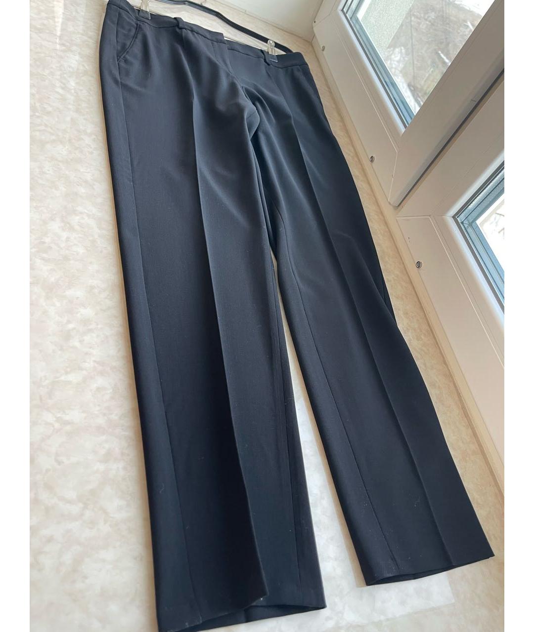 ARMANI COLLEZIONI Черные шерстяные прямые брюки, фото 2