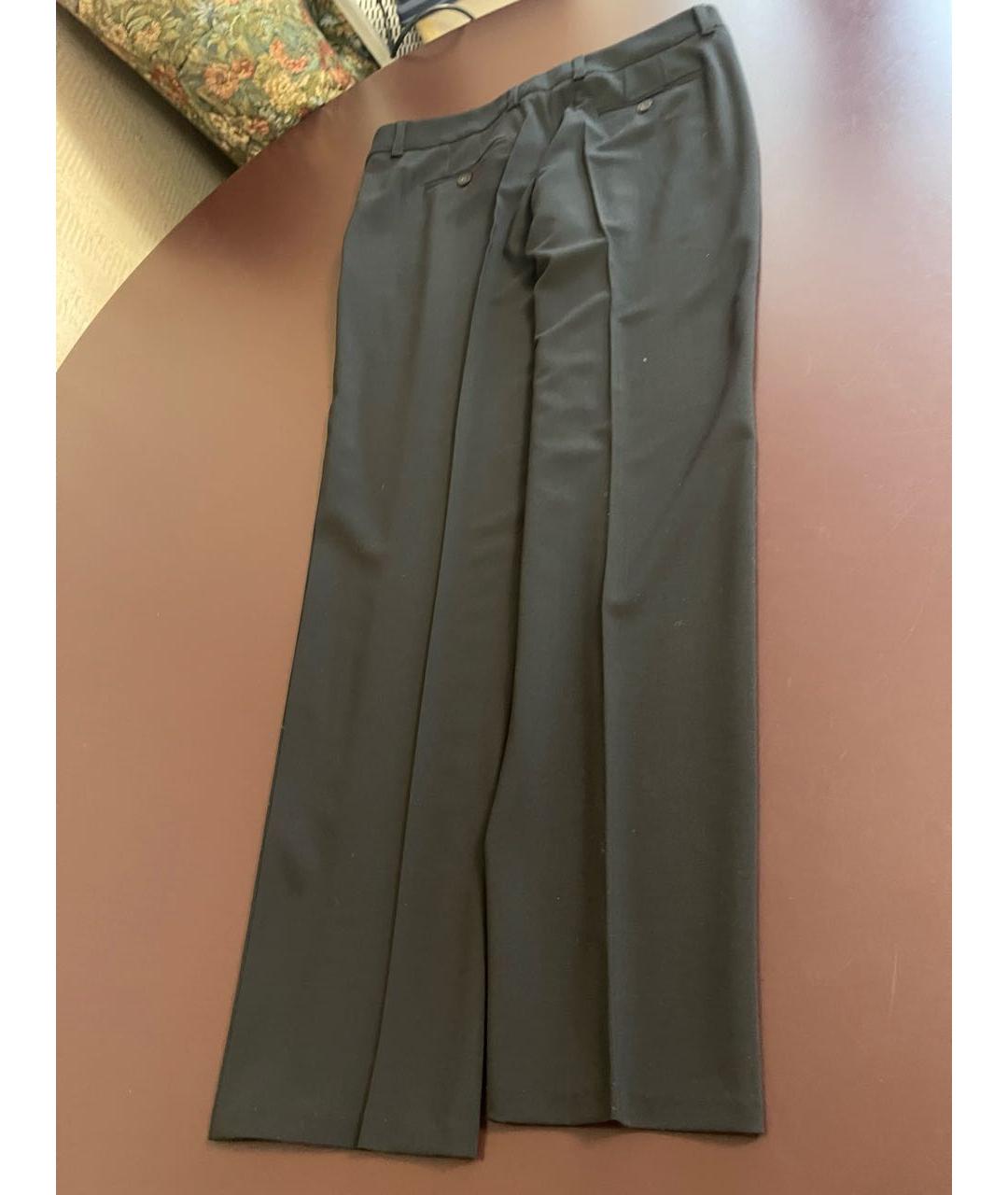 ARMANI COLLEZIONI Черные шерстяные прямые брюки, фото 3