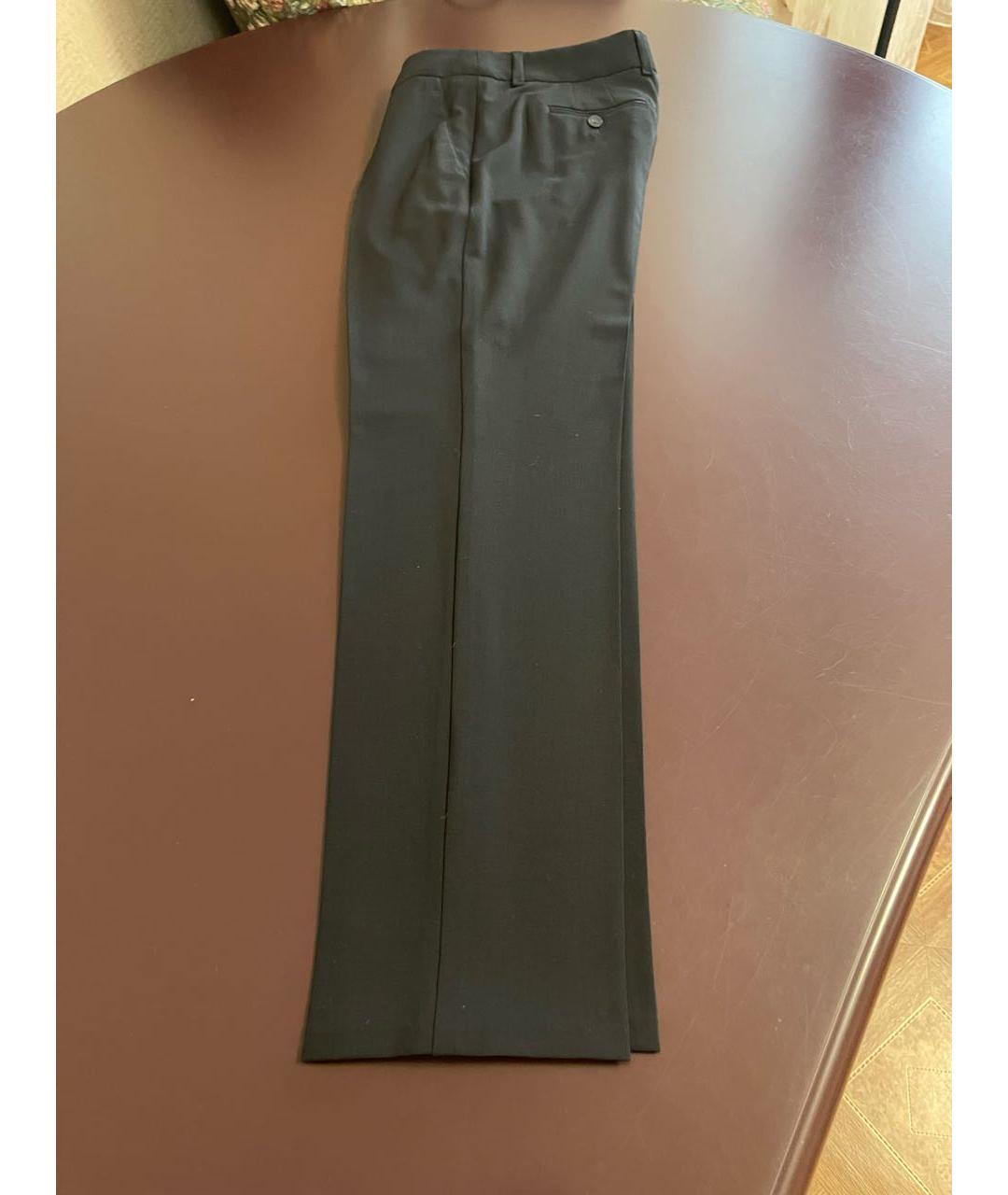 ARMANI COLLEZIONI Черные шерстяные прямые брюки, фото 8