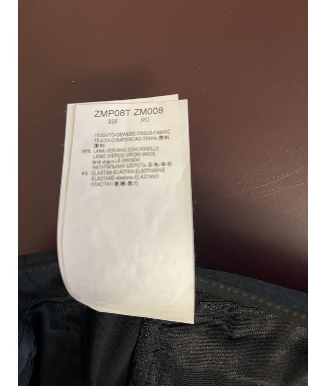 ARMANI COLLEZIONI Черные шерстяные прямые брюки, фото 5
